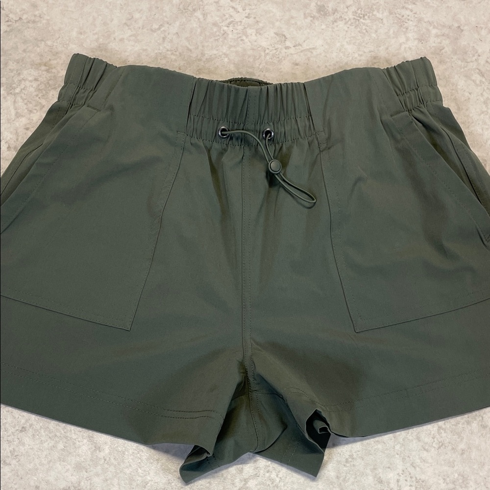 Avia Olive Green Athletic Shorts Womens XS Drawstring Pockets Active